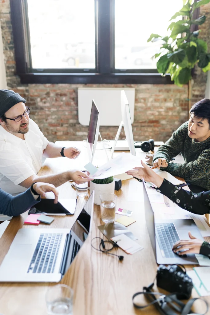 creative people startup exchanging ideas new project